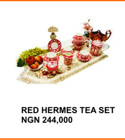 RED HERMES TEA SET