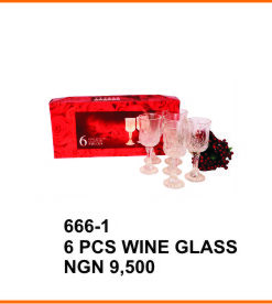 666-1  6 PCS WINE GLASS