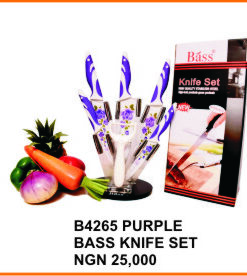 B4265 PURPLE BASS KNIFE SET